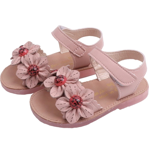 Летние детские сандалии для принцессы, нескользящая пляжная пляжная обувь, 2020, в корейском стиле, в цветочек, мягкая подошва