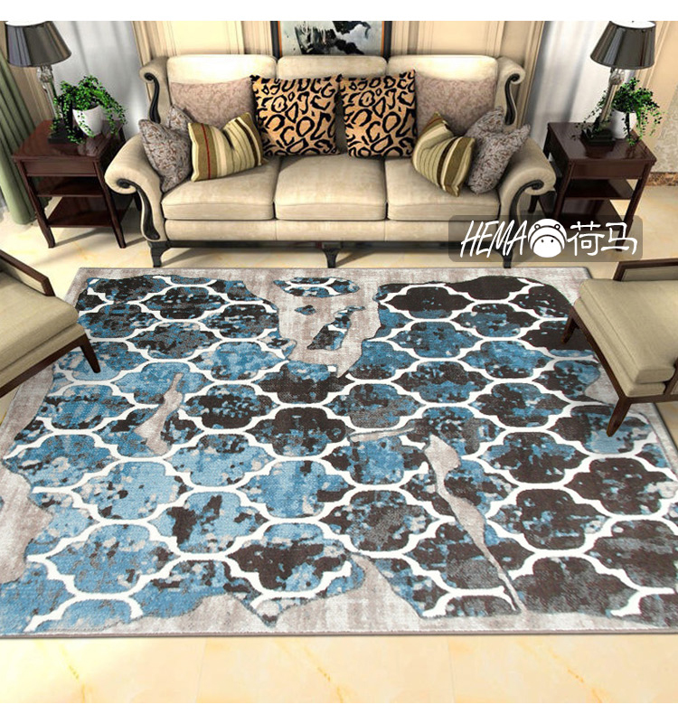 Thảm phòng khách đơn giản theo phong cách châu Âu sofa bàn cà phê thảm phòng ngủ Địa Trung Hải đơn giản hiện đại kích thước lớn thảm nhà - Thảm thảm nhà bếp