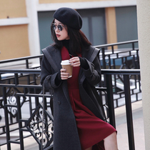 Zhao Tan old money LP cross-skinned cashmere wool double-sided handmade cap coat