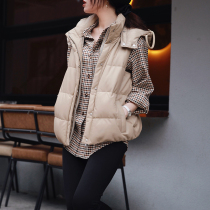 Zhao style break the fixed nappa lambskin light warm texture nail beads with hat down vest