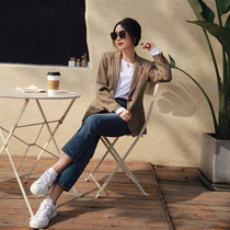 Zhao Tan style reproduces the British Chinese ancient beauty retro dyed woven plaid worsted wool handmade suit