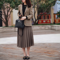 Zhao Tans word-of-mouth upgrade return to Japans jin wool is not easy to wrinkle and thin long pleated skirt