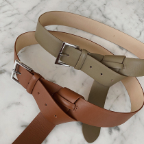 Zhao Tong style shop owners private objects to enhance the sense of styling can be matched with a 2-color simple leather belt