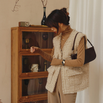 Zhao style fashionable fine bi with Japanese Fabric Fancy tweed Starlight sequins fashionable stacked Wearing fragrant vest