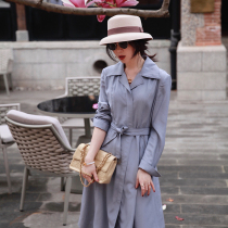 Special Price: Zhao style elegant washing process exquisite cornflower blue clothes style high waist slim dress