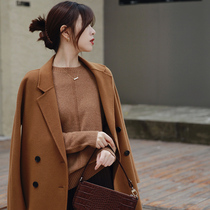 Zhao style lazy comfortable and durable single wear classic seamless full-form round neck loose cashmere sweater