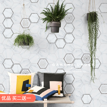  (bottom) Light luxury jazz white hexagonal brick Imitation marble Kitchen wall brick Bathroom floor tile Balcony tile tile