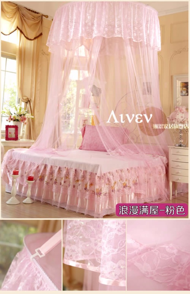 Giải phóng mặt bằng mái vòm cửa lưới chống muỗi tròn 1,2 / 1,5 / 1,8 / 2m mét khăn trải giường đôi lắp đặt miễn phí mùng ngủ treo tường