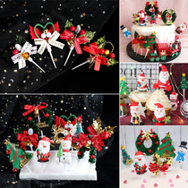 Christmas Day cake decoration ornaments plug-in three-dimensional plug-in Santa Claus doll Birthday Cake plug-in flag