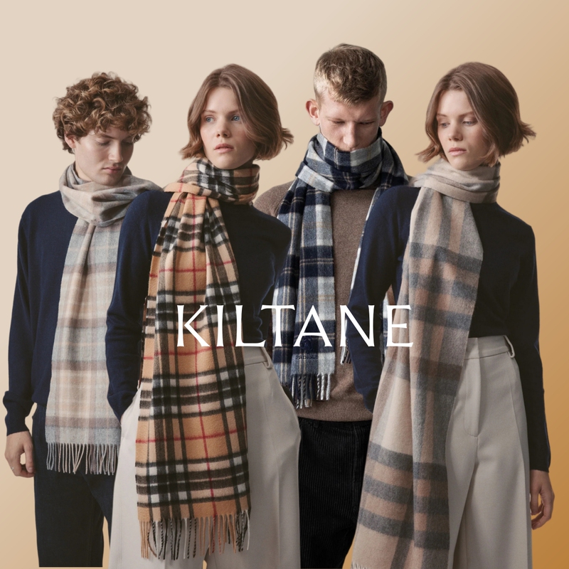Kiltane British Scottish Genuine Pure Cashmere Wide Plaid Scarf for Men and Women Autumn and Winter British Gift