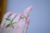 Bamboo Fairy 18k Gold Thick Gold Seiko Bamboo Festival Ring Studded High Ice To Glass Species Emerald Snowflake Cotton Mood Beauty