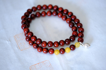 Splash Tea Fragrance Small Leaf Purple Sandalwood Chicken Blood Red Venus | Natural Old Nectar Wax | Pure Silver Lotus Double Ring Bracelet Hide