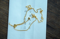 The matching chain 18k gold pure gold necklace 50cm can adjust the gold chain sub-nude bead texture is wonderful