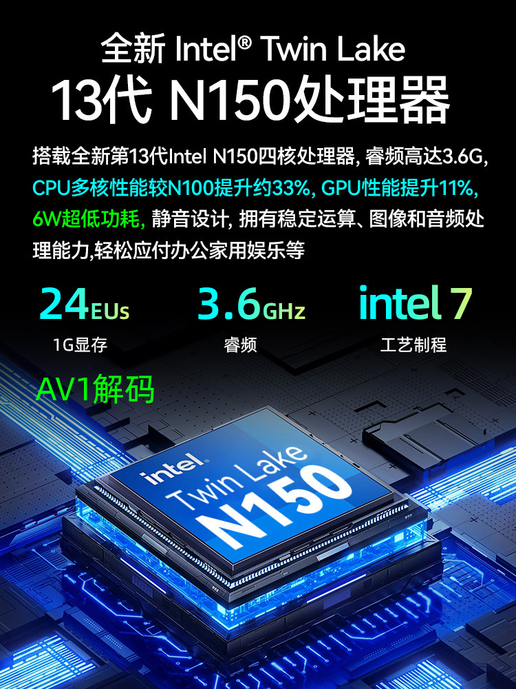 Mofang 13Th Generation N150 Mini Host Win11 Office Home Gaming 4K Portable Mini Pc Small Computer M6