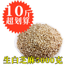 2019 raw white sesame new 5000g farmhouse self-produced white sesame 10 kilograms of bulk pressed oil material