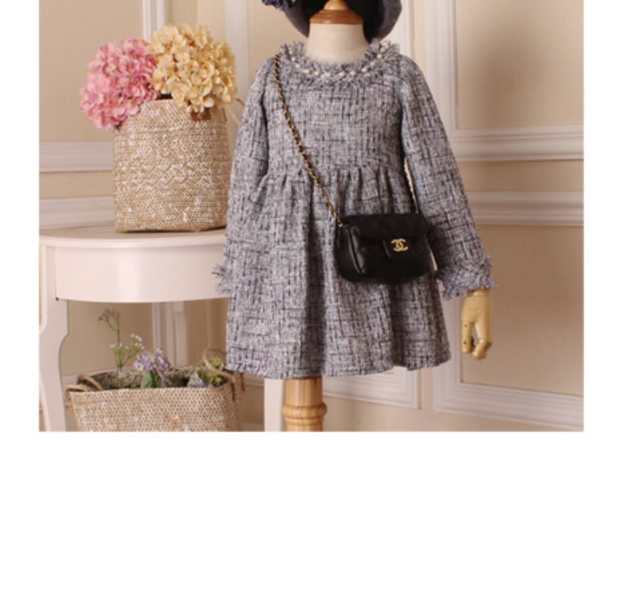 Cô gái nho nhỏ cha mẹ mặc con nhỏ mới lạ phong cách váy vàng đính sequin len với kích thước lớn thời trang mẹ và con gái áo thun gia đình