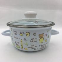  Ruiyi Japanese-style popular enamel pot Instant noodle pot Storage pot Cartoon pot Soup pot thickened foreign trade flat bottom induction cooker