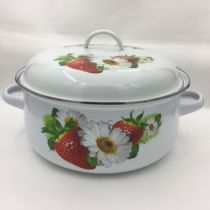 Micro-flaw Ruiyi enamel pot boiling Chinese medicine container Stew pot Health pot Gas induction cooker universal binaural flat bottom