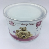  Enamel high ice bowl Cute enamel instant noodle bowl Large rice bowl Sealed fresh-keeping bowl with lid bowl Takeaway bowl Fruit bowl