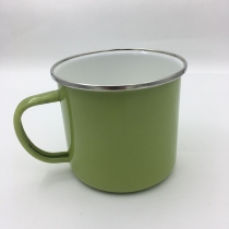  (2 pcs)WITH defect antique enamel enamel water cup Milk cup mug mouthwash cup 9CM can be heated