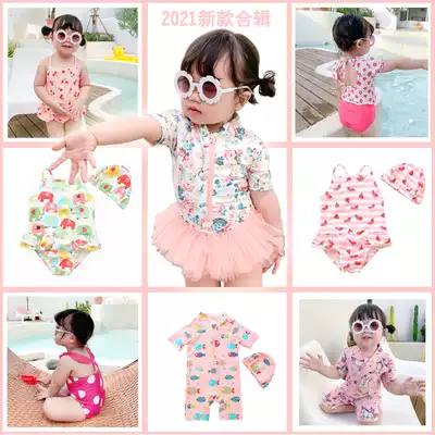 Girl swimsuit 2021 new children's swimsuit girl little Princess Korean gauze dress Net red baby swimsuit female