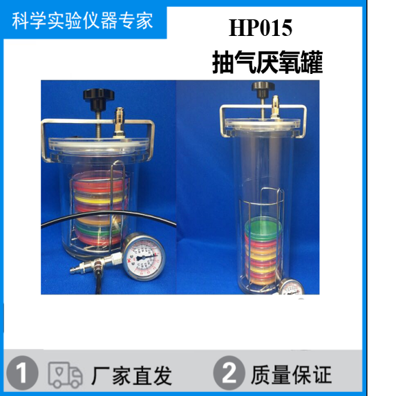 HP015抽气厌氧罐HP025/HP035/HP050HP070实验室抽气型厌氧盒HP100
