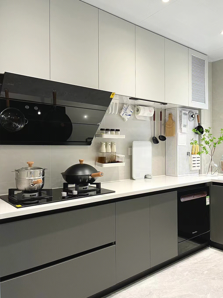 Nordic wind kitchen cabinet sticker waterproof oil and self-sticking pure cabinet door decoration cabinet furniture refurbished artifact