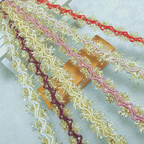 Bacaihui golden wave plush streamer crocheted clothing accessories ingredients lace headdress doll silk ribbon