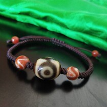 Sky Pearl Natural Tibet Genuine Pint Three Eyes Treasure Bottle Lotus Flower Water Grain Tiger Tooth Dalotian Hand String Bracelet Concealed Hand Rope.