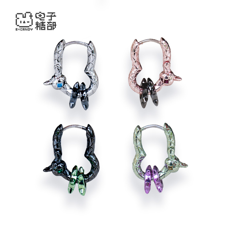 Original by Electronic Sugar Department [Star Heart Snake] Colorful Alloy Edition Ear Clips, Personalized Sweet Cool Girl Pink Black Green Purple