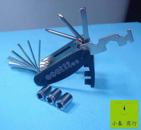 Climbing car 15 functional combined tool Multi-purpose folding stitch with spokes mouth inner hexagon wrench 8910 sleeves