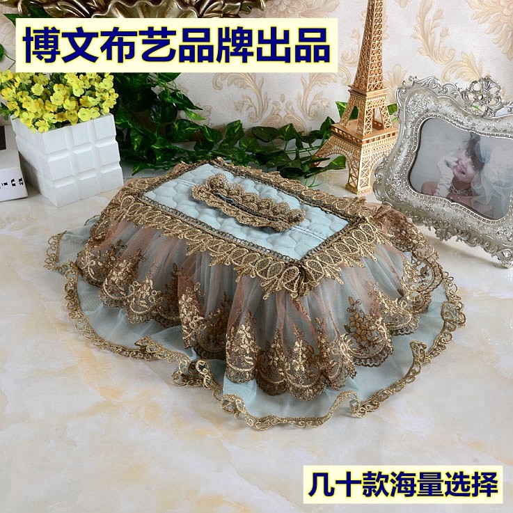 Bowen Cloth Brande Lace Europe-style Tissue Bottle Box Cover Dust Decoration Set