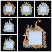  Three European-style inlaid acrylic creative protective cover Gem socket wall sticker switch sticker switch cover