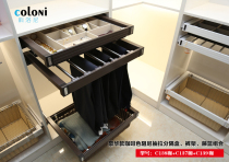 Promotional pants rack telescopic wardrobe pull-out divider box separation pull-pull storage compartment wardrobe pull basket rattan basket rattan basket damping rail