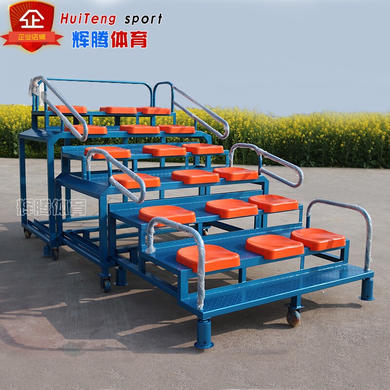 Athletics Chronograph Mobile 18-seat Telescopic Finish Referee Platform Three-section telescopic spectator stand recording platform