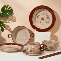 Good-looking and cute bowls and dishes set for couples eating bowls household dishes moving into a new home wedding tableware gift box