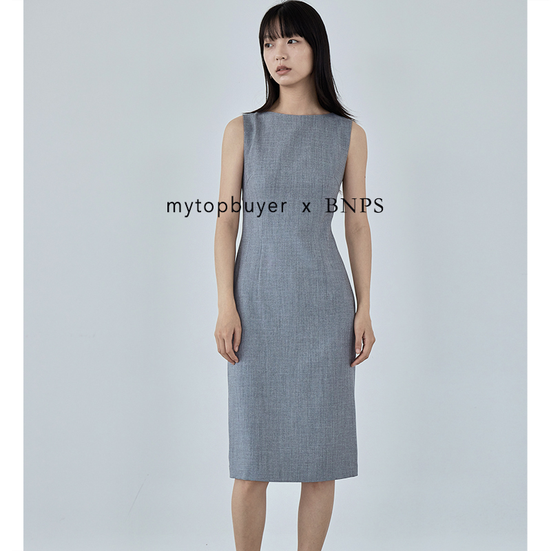 Mytopbuyer/Bnps Classic Sleeveless Slim-Fit Tailored Dress Midi Skirt Gray/Pink-Brown 24 New Arrivals