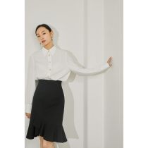 mytopbuyer gentle temperament commuter skirt autumn winter women 2021 black crow tail skirt