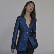 mytopbuyer BNPS Italian imported fabric shiny high suit dress women light extravagant banquet coat