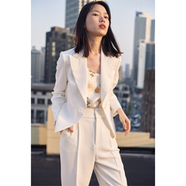mytopbuyer White button suit female classic real wear version spring and summer Joker elegant commuter new products