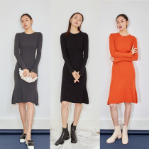 mytopbuyer temperament slim black long fishtail knitted dress female autumn winter base long sleeve