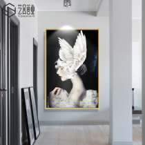 Art House Abstract Modern Light Lavish Crystal Porcelain Painting Xuanguan Decoration Painting Living Room Bedroom Clothing Shop Beauty Institute Woman Hanging Painting