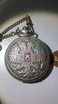 Former Soviet Union old pocket watch front double eagle reverse knight battle dragon good work strong
