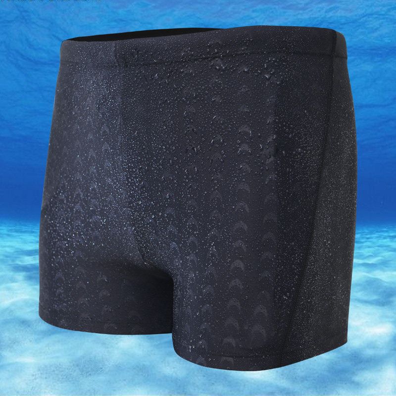 Shark skin men's boxer swimming trunks professional competition speed training fast drying swimming pool learning swimming beach hot spring