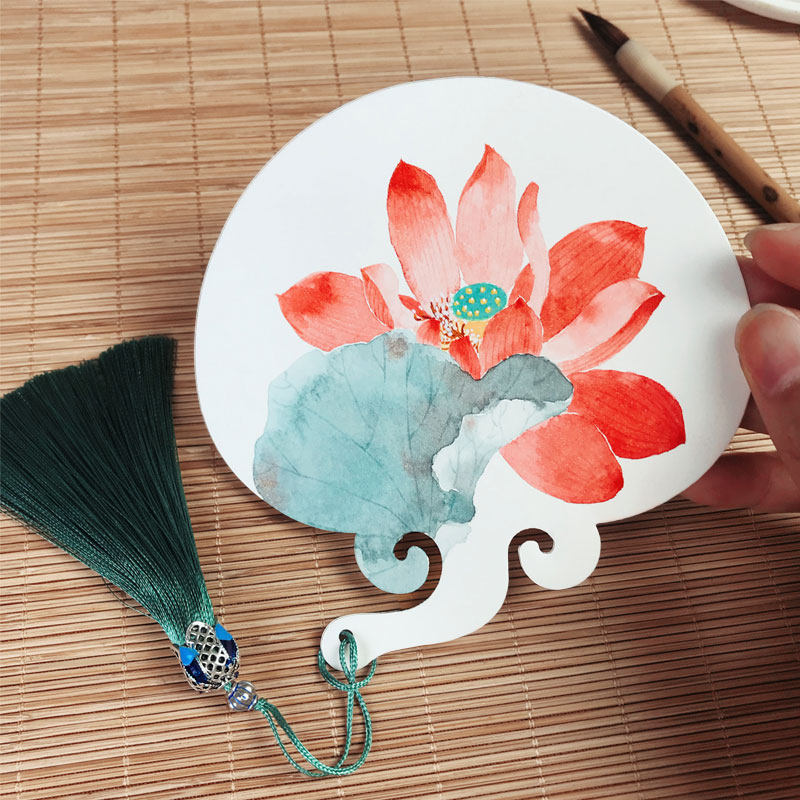 Watercolor bookmark paper blank hand-painted card 300g Ashi Baohong won Duofu handmade homemade watercolor fan bookmark