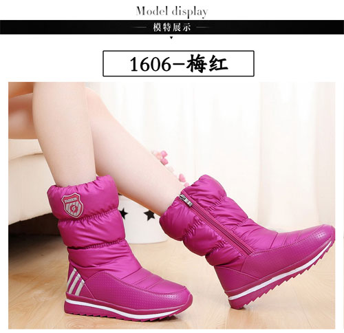 Giày tuyết mùa đông Giày cao cổ nữ không thấm nước Giày cao gót nữ Giày chống trượt Giày đế bằng Giày mùa đông dày giày sinh viên boot cao cổ nữ