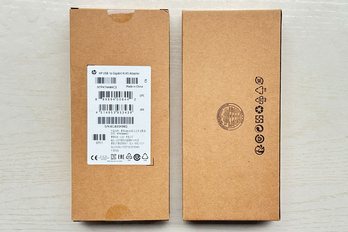 全新惠普N7P47AA#AC3 USB3.0转RJ45 1000M 千兆以太网卡转换器 USB 3.0 to Gigabit RJ45 Adapter G2 829834-001 829941-001
