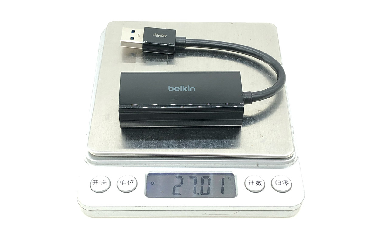 贝尔金Belkin USB 3.0转RJ45网口有线千兆以太网卡转换器Gigabit Ethernet Adapter B2B048 Macbook Air M1 M2免驱动