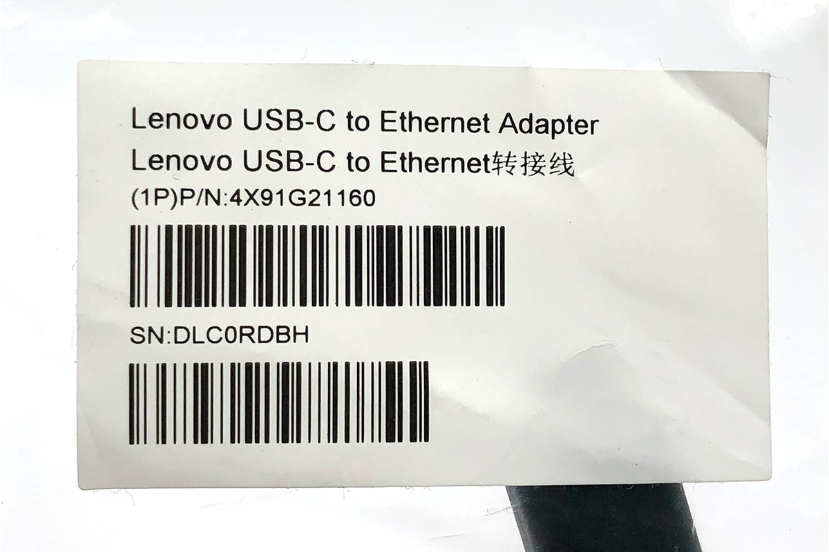 4X91G21160 联想Type c转RJ45 千兆网卡1000M转接线转换器 5C11E09636 Lenovo ThinkPad Genuine OEM USB-C to Ethernet Adapter RTL8153