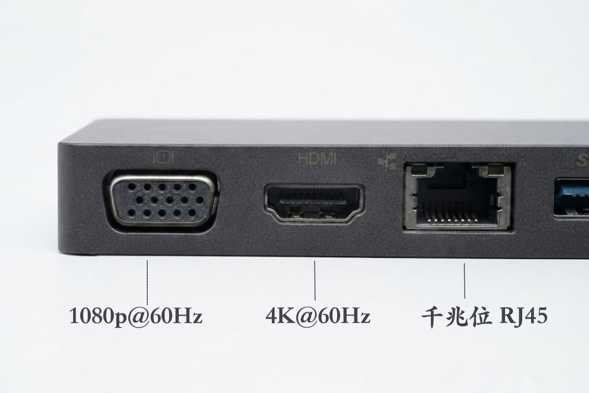 适用于联想Type-C 超便携多功能拓展器 4K 60Hz千兆网卡USB3.1 65W供电Lenovo Powered USB-C Travel Hub 4X90S92381 03X7608